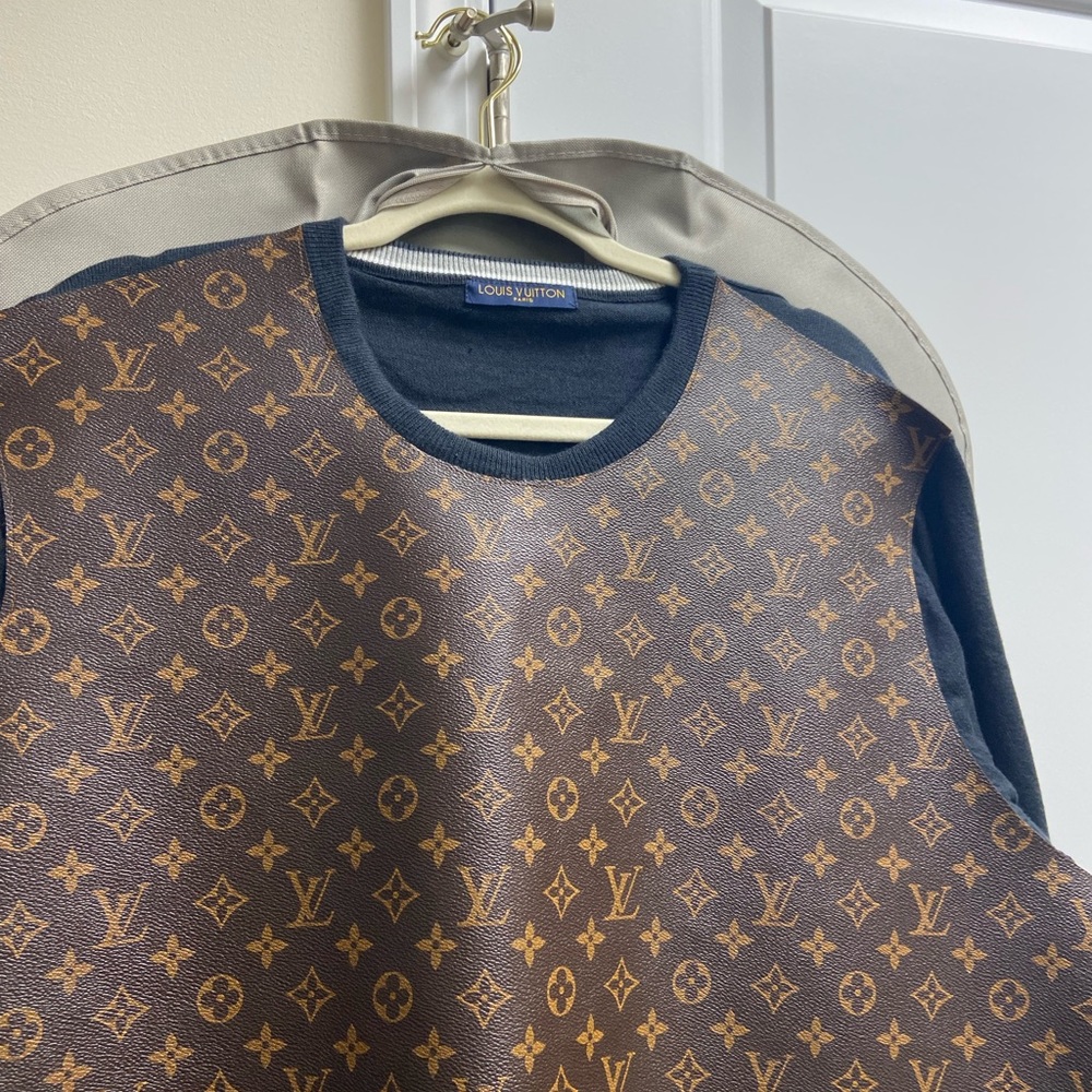 Repurposed LV cashmere and cotton sweater mens.